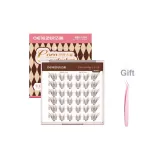 Клей-Бесплатно Стиль-Какао Cluster*1[Повседневный Натуральный Look]+Пинцет