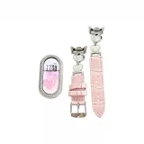 Розовый и серебристо-белый [украшенный стразами, оболочка] запястье 12-15 см