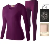 Женский комплект одежды с круглым вырезом (фиолетовый), утолщенный и с флисовой подкладкой/кружевной отделкой на воротнике