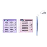 Широкая основа, рыбка, ласточкин хвост, клей - бесплатно, накладные ресницы + цвет айсберга, море цветов, клей - бесплатно, накладные ресницы [включает щипцы]