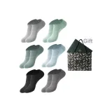 Короткий, 6 пар, коробка включена (6 пар, смешанные цвета, 6 цветов на изображении), 100% хлопок, антибактериальный, сетка, дышащий, сумка для покупок включена