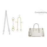 [Ледниковый белый набор из трех предметов] Четырехлистный клевер, цепь-удлинитель 15 см + декоративная цепочка 26,5 см + подмышечный плечевой ремень 66 см