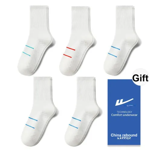 Warrior 1 White Green, 1 White Red, 3 White Blue [5 Pack] Мужские носки до колена