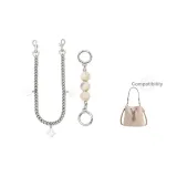 [Серебряный] Молочный Туманный Жемчужный + Камелия Декоративная Цепь 45 см