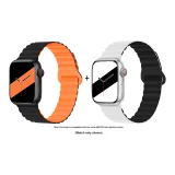 Яблоко, силиконовый ремешок - черный, апельсин, белый, черный