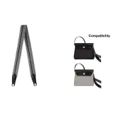 Чёрный Белый Твил Золотая Застёжка 2,5 см Ширина Лямка