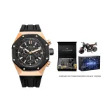 [Подарочная коробка комплект + Байкерский украшение] Мода Черное Золото