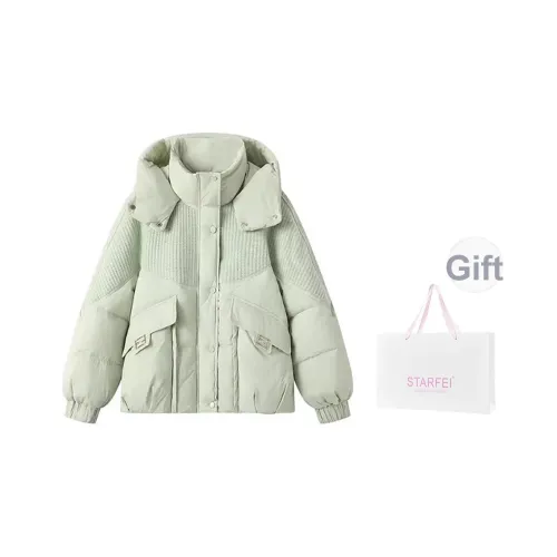 STARFEI Перо Шелк Куртка Женские Зеленый