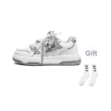 White Gray (Подарок Спортивные Носки до колена 1 упаковка)