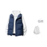 Темно-синий синий жилет + белый худи