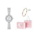 Белый, золотой [Розовое сердечко коробка + сумка для покупок + розово-золотой браслет]