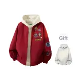 Бордовый (1099 Термический хлопковый пуховик, Бесплатно Белый Фотиния Серый Свитшот)