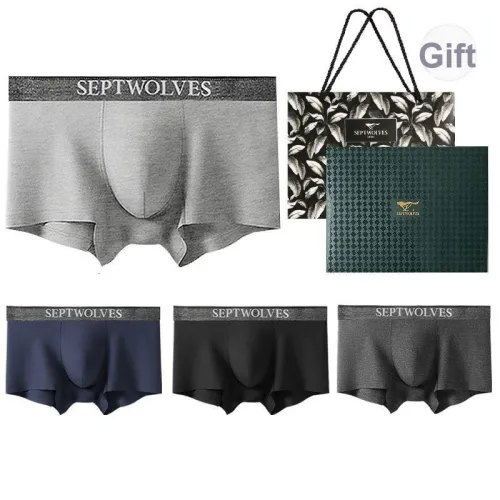 SEPTWOLVES Нижнее белье Подарочная коробка Мужской 4 упаковки + Сумка для покупок