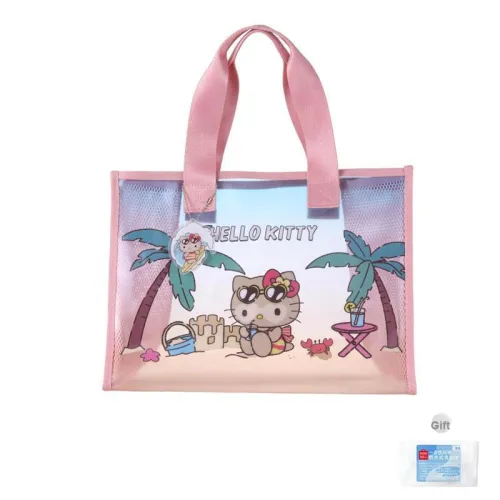 Miniso x Sanrio Liuo Hello Kitty Лето Черная кожа Коллекция BEACH BAG Мерч по IP