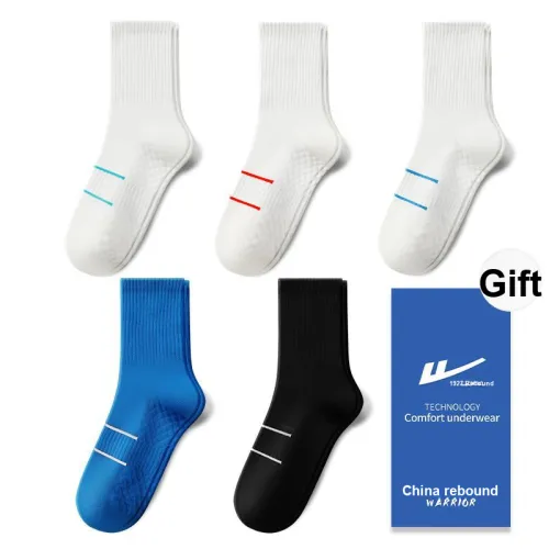 Warrior 1 White Green, 1 White Red, 1 White Blue, 1 Blue White, 1 Black White [5 Pack] Мужские носки до колена