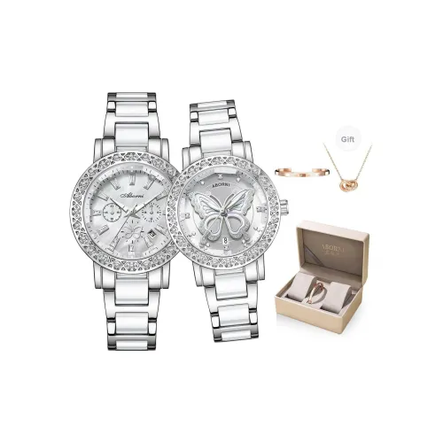 ABORNI Кварцевый механизм керамика ремешок часы женский белый циферблат