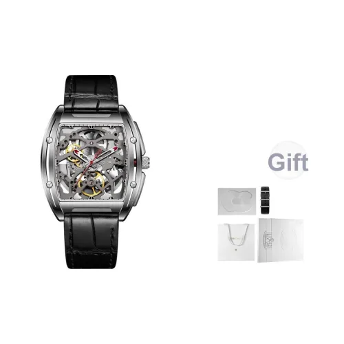 CIGA Design Z Collection Frontier Механическое устройство Естественная кожа Ремешок Часы Мужские Часы Серебристый циферблат