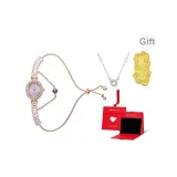 Золотистый ремень, фиолетовая пластина, коробка "Восторг" (в комплекте с ожерельем + 999 золотой наклейка для телефона "Процветание")