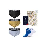 Трусы (Черный/Имбирный Желтый/Светло-Синий) + Носки (Белый/Белый/Синий)