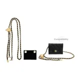 [Через плечо] Золотистый тон, кожа, цепь, регулируемый стиль + фиксированная нижняя заколка