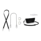 Кожаный ремешок через плечо 90-120 см + декоративная цепочка 35 см [включает кольцо D]