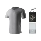 V-образный вырез, 1 упаковка (Фотиния серый), 100% хлопок, дышащий/основной слой, верхняя одежда