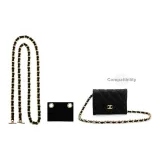 [Через плечо] Золотая кожа, цепочка 90 см + фиксированная нижняя заколка