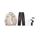 Комплект (Хаки топ + Черные джинсы) В комплекте с футболкой