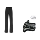 Черный [Расклешенный для длины тела и утягивающий]