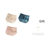 3F Вишневый цветок Розовый + Груша Кожа + Темный Джинсовый Синий