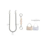 [Серебряный] Молочно-белый Перламутровый + Четырехлистный клевер Декоративная цепь 45 см