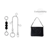 [Янтарный Черный Набор из 3 Штук] Совместимость Средняя Подсумок-Жемчужный Удлинитель Цепь + 40 см Медная Цепь с Застежкой-Спринг
