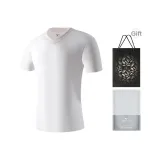 V-образный вырез, 1 упаковка (белый), 100% хлопок, дышащий/основной слой, верхняя одежда