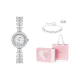Белое золото [Розовое сердечко Коробка + Сумка для покупок + Браслет с глицинией]