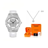 Серебряный корпус с полным бриллиантами (апельсиновая коробка)