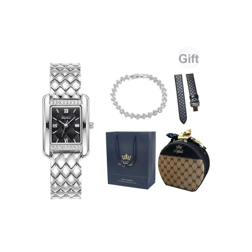 DIFULI Кварцевый механизм ремешок из нержавеющей стали женские часы черный циферблат