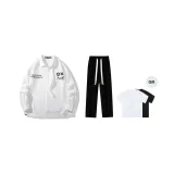 Комплект одежды (Белый топ + Черные повседневные штаны) с футболкой