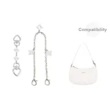 [Белый Лилия Комплект из двух частей] Сердце Клевер четырехлистный Цепь-удлинитель 15 см + Клевер четырехлистный Декоративная цепочка 40 см