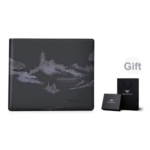WilliamPOLO Коровья кожа Ультра тонкий кошелек с множеством слотов для карт и держатель для карт стандартный мужской