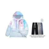 Синий Розовый (С капюшоном, улучшенный, с бесплатными промытыми джинсами).