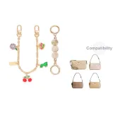 [Золотистый] Молочный Туманный Жемчужный + Многоэлементная Декоративная Цепь 30 см