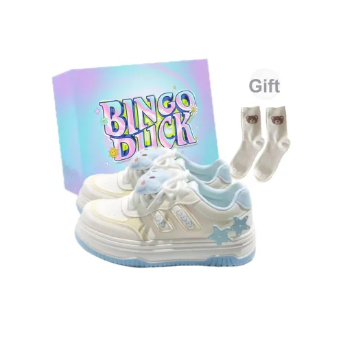 BINGO DUCK Slip-resistant Low Top Скейтборд Кроссовки Женские Небесно-Синий
