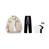 Комплект (Хаки топ + Черные повседневные штаны) В комплекте с футболкой