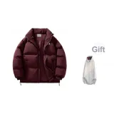 Бордовый (90% пуховик) + белый, серый, фотиния, клетка, свитшот, с флисовой подкладкой