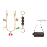 [Золотистый] Амбра Жемчужный + Многоэлементная Декоративная Цепь 30 см