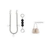 [Серебряный] Черный жемчуг + Четырехлистный клевер Декоративная цепь 45 см