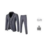 Темно-серый пальто + темно-серый топ + темно-серые штаны