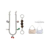 [Серебряный] Амбра Жемчужный + Многоэлементная Декоративная Цепь 45 см