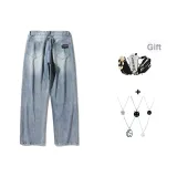 Винтажный синий (в комплекте с модным ожерельем + сумка через плечо).