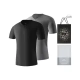 V-образный вырез, 2 шт. (Черный + Вересковый серый), 2 шт. Отлично подходит для смешивания и сочетания!